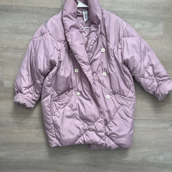 Free People Jackets & Blazers - Free People Blush Pink Oversized Puffer Puffy Jacket